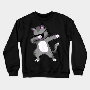 Dabbing Cat    Funny Cat Dab Dance  Gift Crewneck Sweatshirt